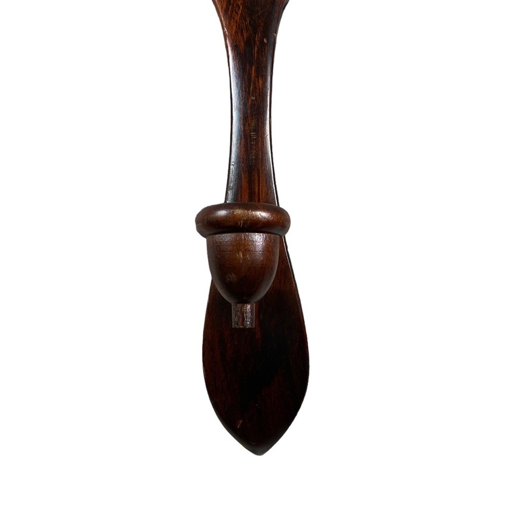 Vintage 1970s Large Wooden Spoon and Fork Wall Candlestick Art - Picture 7 of 10